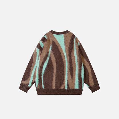 Color Splicing Loose Sweater