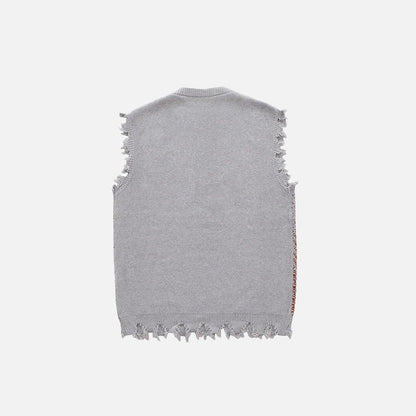 Y2K Vintage Distressed Knitted Vest