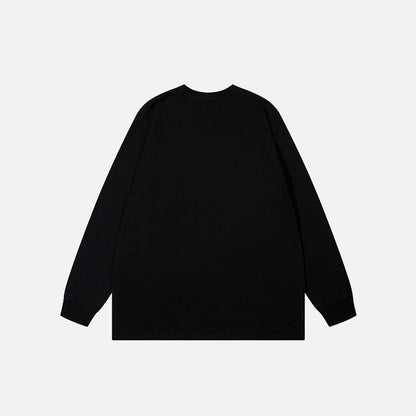 Oversized Cartoon Blindfolded Girl Sweatshirt