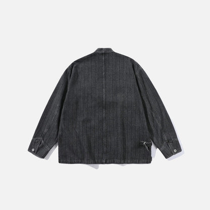 Relaxed Utility Wrap Denim Jacket