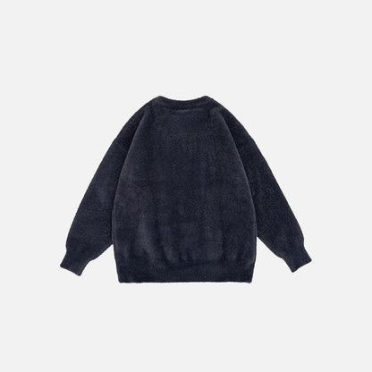 Fuzzy Cozy Knitted Sweater