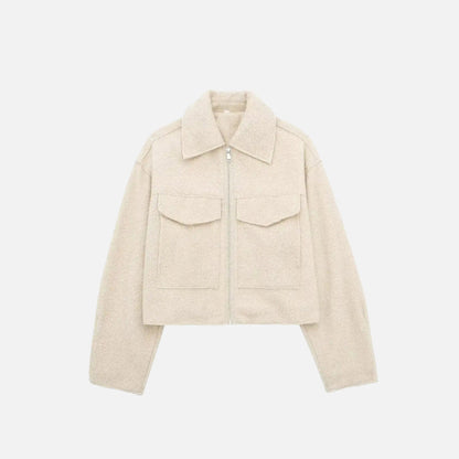 Fleece Turn-down Collar Jacket
