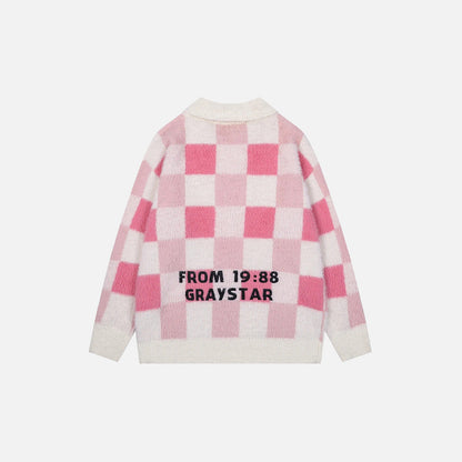 Y2K Graystar Grid Sweater