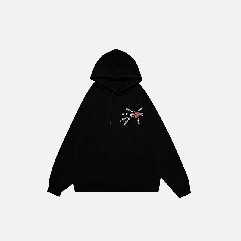 Loved Heart Embroidery Hoodie