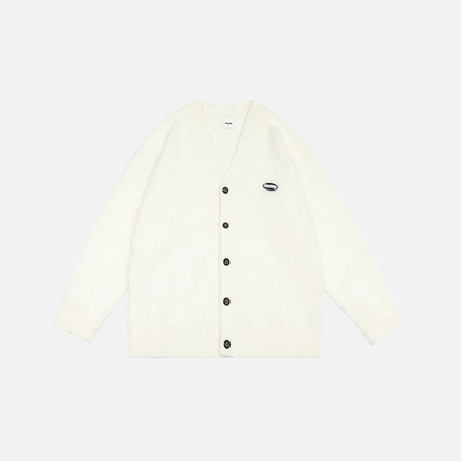 Solid Furry Zip-Up Cardigan Sweater