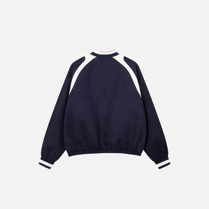 Splicing Color Retro Varsity Jacket