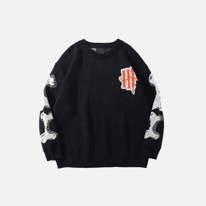 Vintage Skeleton Oversized Sweater