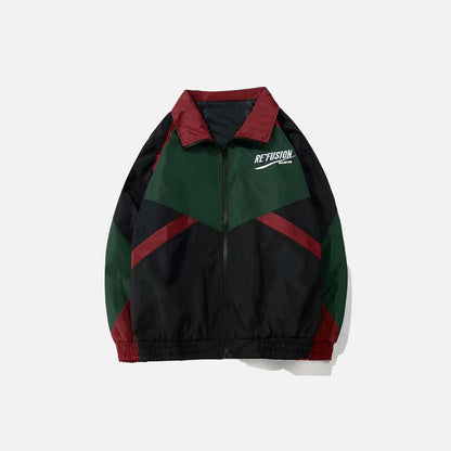 Patchwork Color Block Windbreaker Jacket