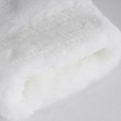 Oversized White Faux Fur Zipper Sweatshirt