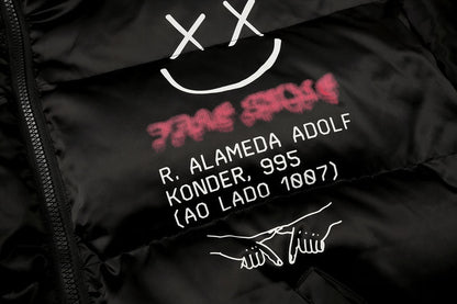 Graffiti Cotton Padded Puffer Jacket