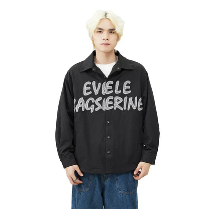 Flattering Vintage Loose Casual Letter Jacket