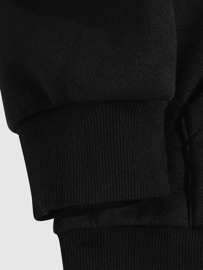 Cozy Star Pattern Fleece Quarter Sweatshirt