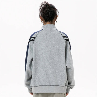 Harajuku Off-Shoulder Zipper Sweatshirt