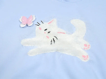 Cat And Butterfly Hoodie