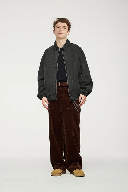 Vintage Turn-down Collar Windbreaker