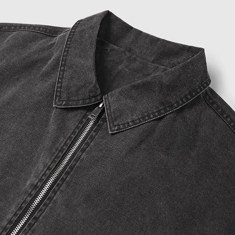Vintage Turn-down Collar Windbreaker