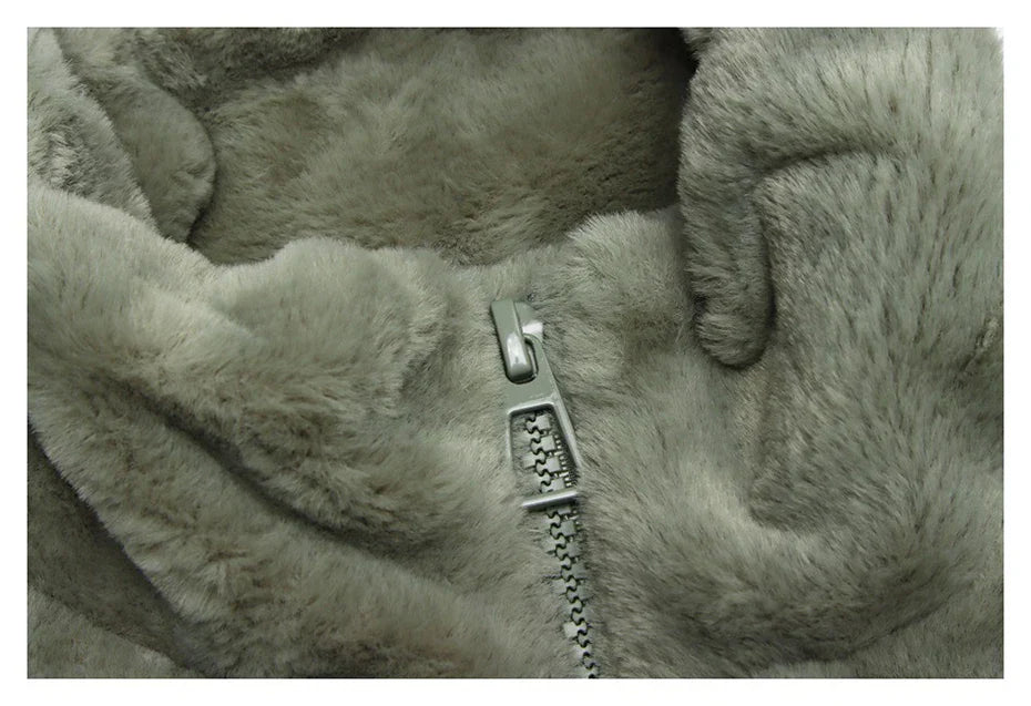Cozy Letter Patch Fleece Jacket