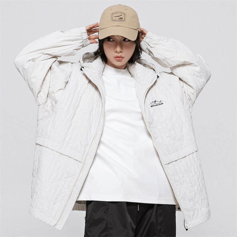 Y2k Windbreaker Hooded Zip-up Jacket