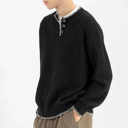 Long-lasting Men Retro Loose Collar Sweater