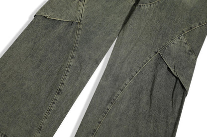 Urban Patchwork Wide-Leg Jeans