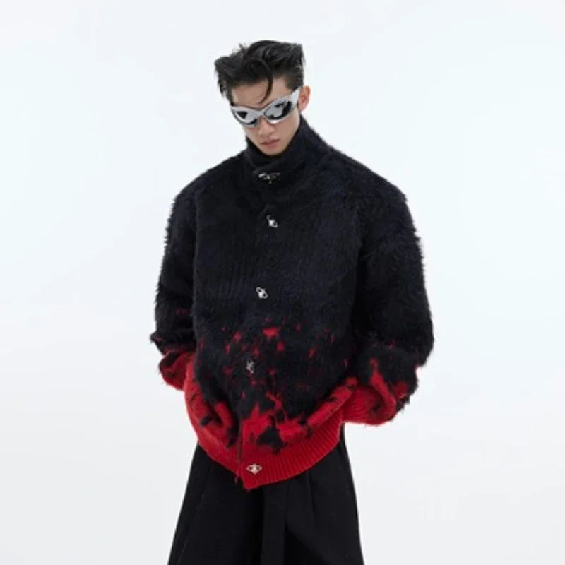 Luxurious Gradient Jacket with Metal Buttons