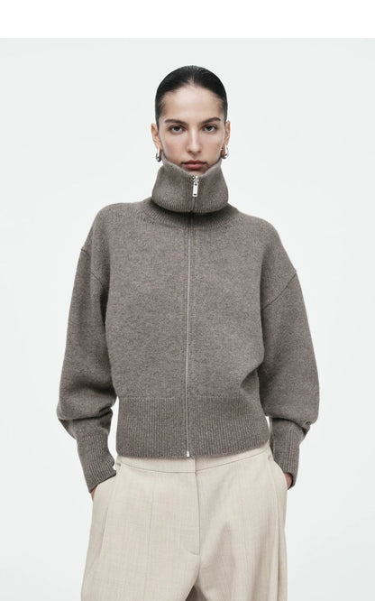 Ethereal Winter Cos Casual Knitted Zipper Sweater