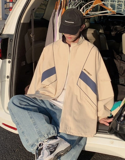 Zip-Up Turn Down Collar Jacket