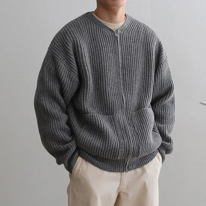 Men's Classic Handsome Cozy Knit Zip-Up Sweater