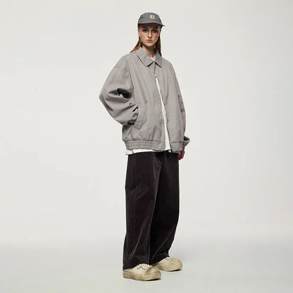 Vintage Turn-down Collar Windbreaker