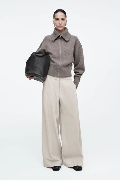 Ethereal Winter Cos Casual Knitted Zipper Sweater