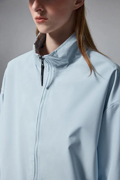 Solid Color Zip-Up Windbreaker Jacket