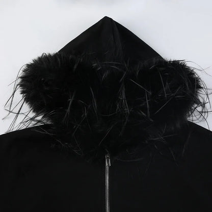 Y2K Fur-Hooded Arctic Jacket