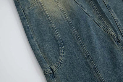 Curved Seam Wide-Leg Jeans