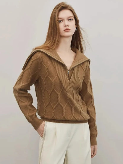 Winter Women Cool Unique Zipper Sweater