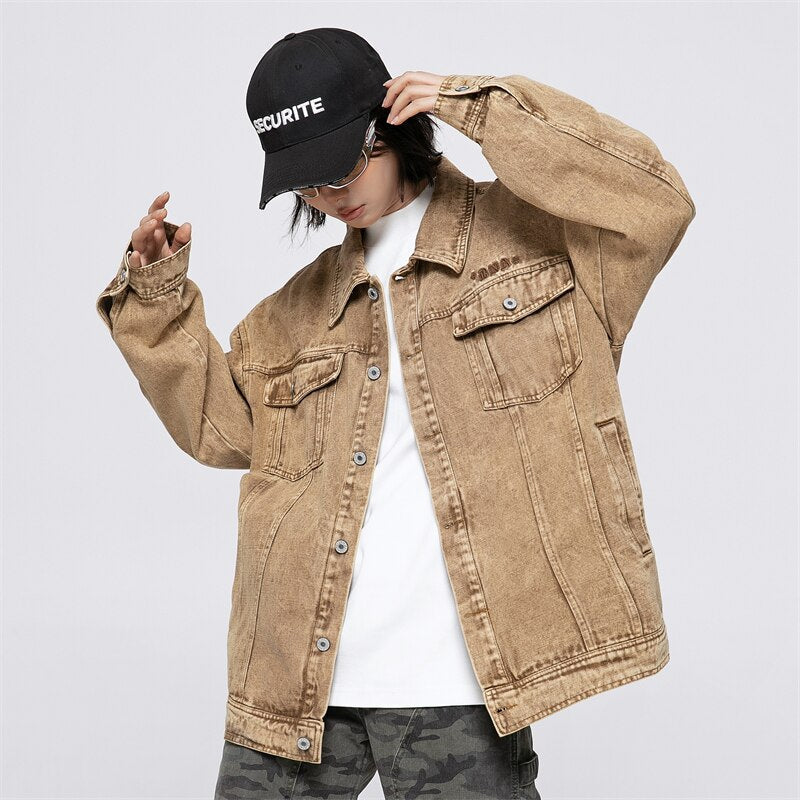 Yellow Multi-pocket Denim Jacket