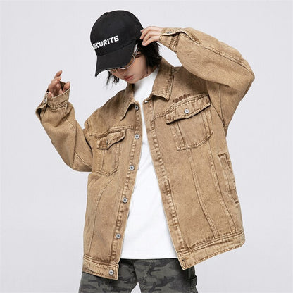 Yellow Multi-pocket Denim Jacket