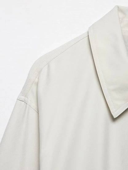 Fashionable Casual Loose Collar Zipper Jacket