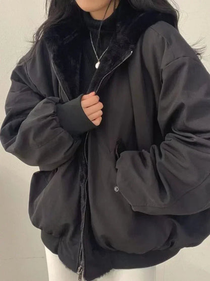 Double-sided Hooded Zip-up Jacket