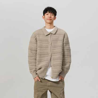 Fashionable Retro Loose Knitted Stripe Sweater