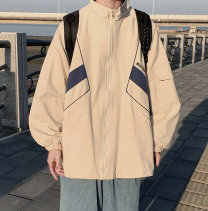 Zip-Up Turn Down Collar Jacket