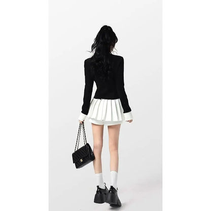 Women Slim Fit Color Blocked Cardigan