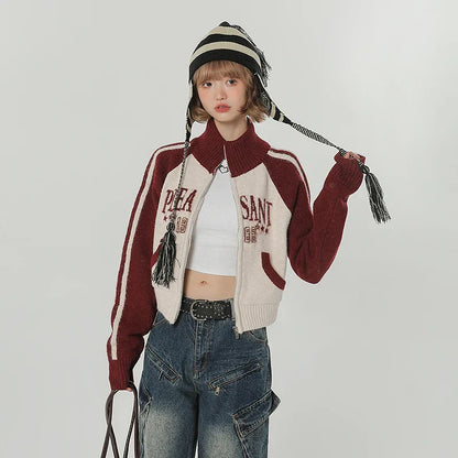 Vintage American Style High Neck Sweatshirt