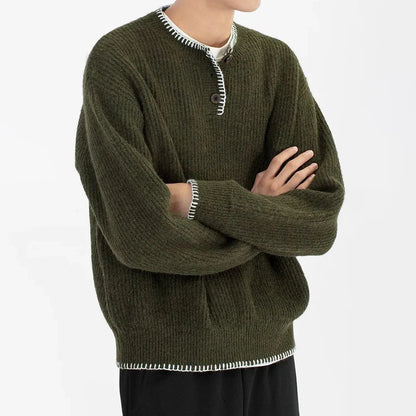 Long-lasting Men Retro Loose Collar Sweater