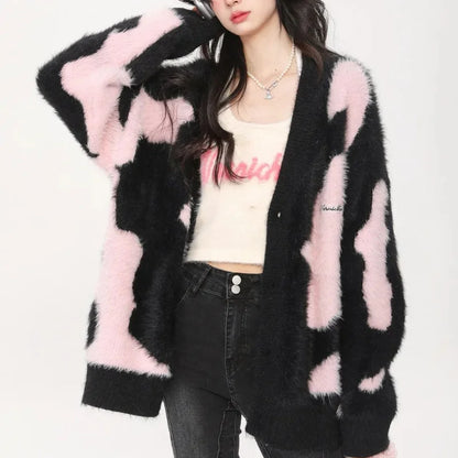 Women Cool Cozy Oversized Knitted Cardigan