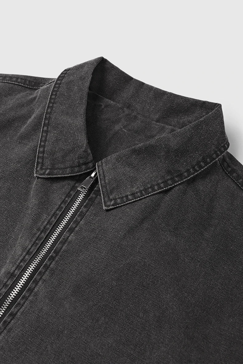 Vintage Turn-down Collar Windbreaker