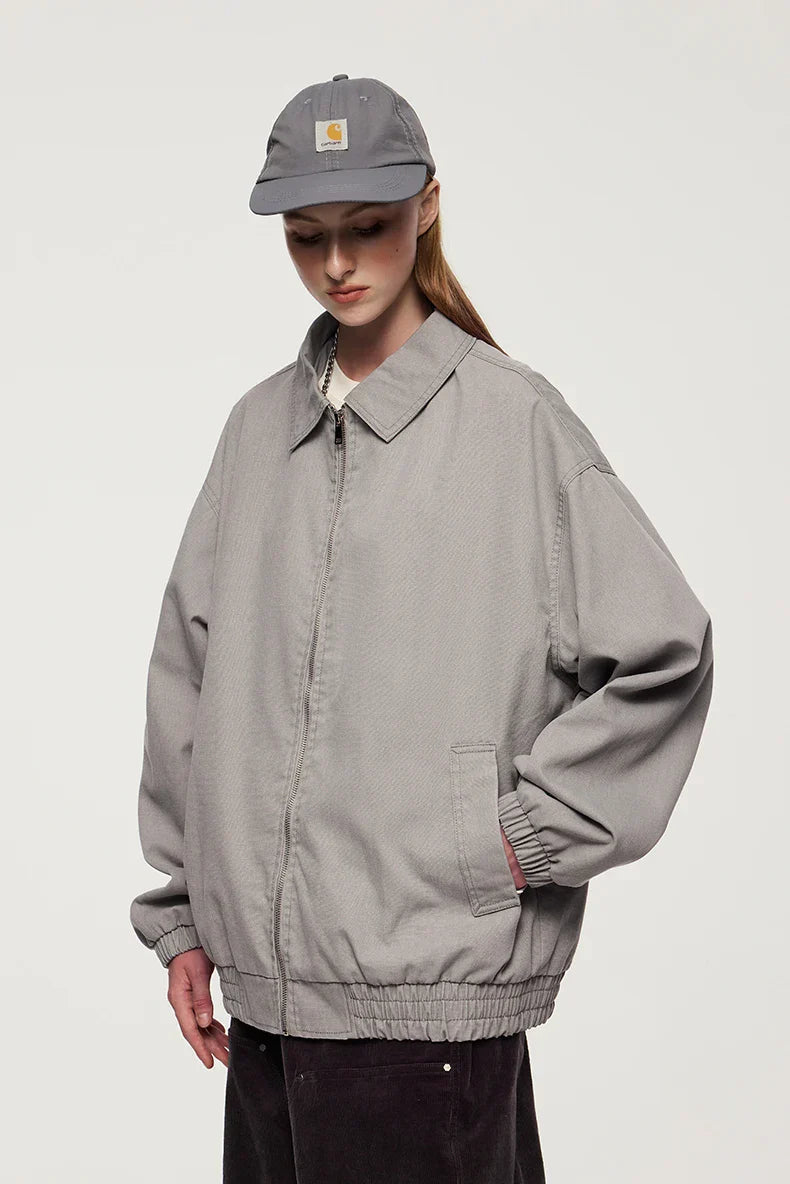 Vintage Turn-down Collar Windbreaker