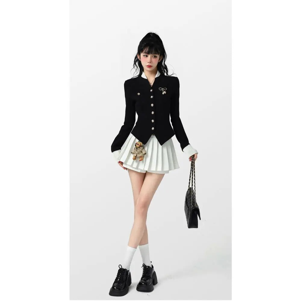 Women Slim Fit Color Blocked Cardigan