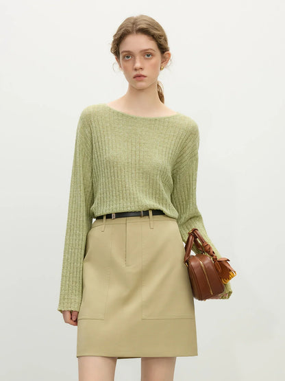 Women Hip Hop Casual Natural Linen Knitted Sweater