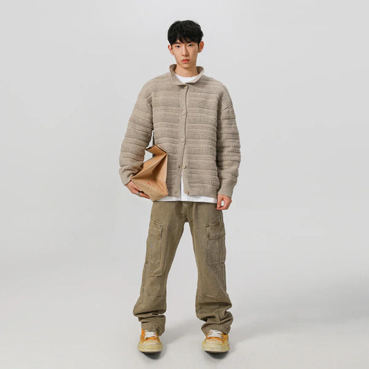 Fashionable Retro Loose Knitted Stripe Sweater