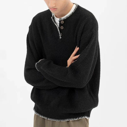 Long-lasting Men Retro Loose Collar Sweater